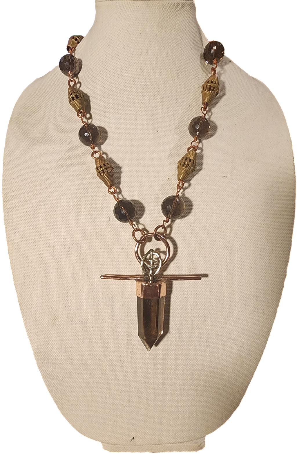 Smoky Quartz Ankh Necklace