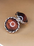 Red Tigers Eye Studs