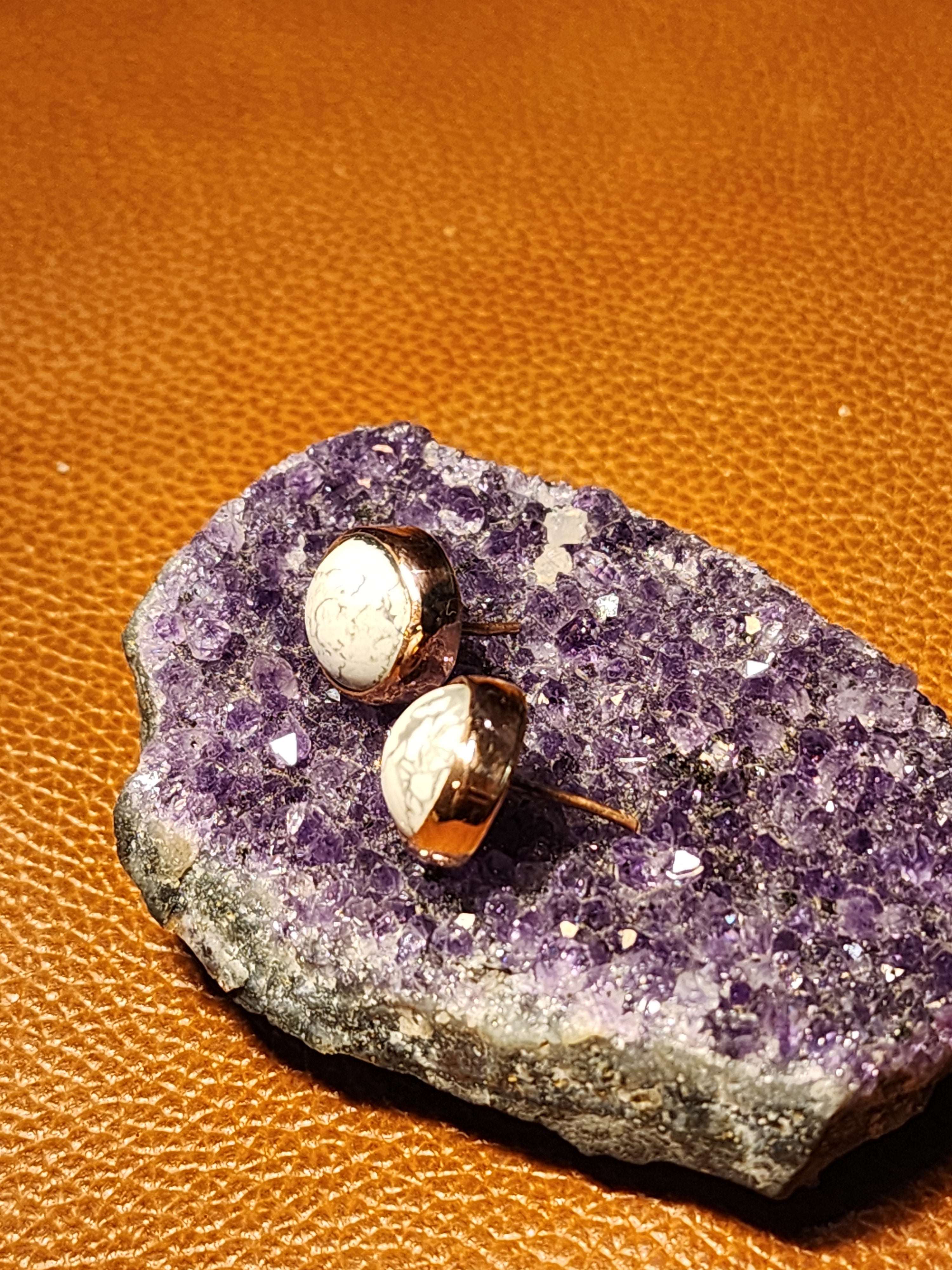 Howlite Stud Earrings