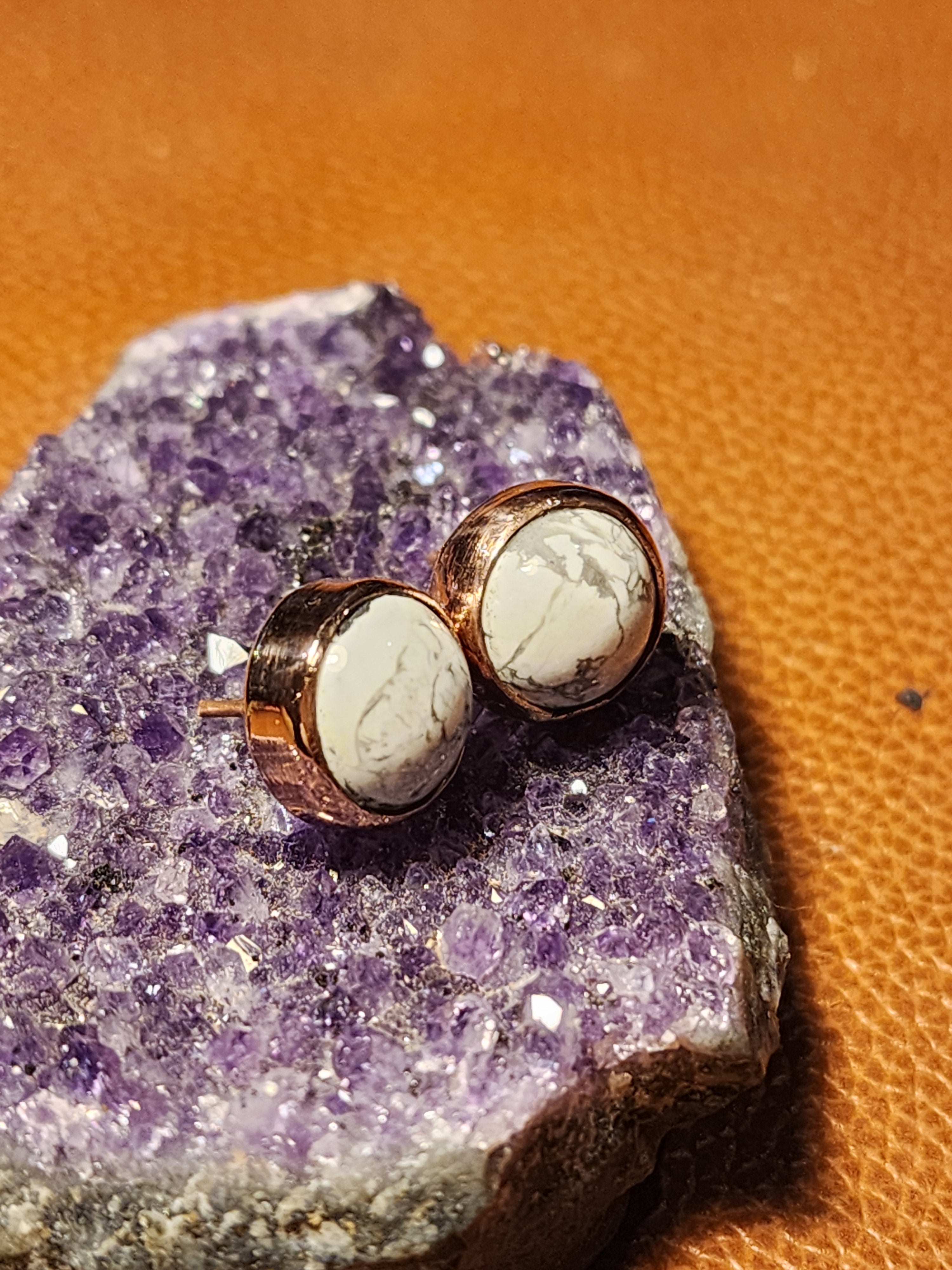 Howlite Stud Earrings